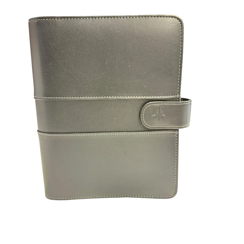 Franklin Covey Faux Leather Planner Organizer Tabs‎ and Pockets Black